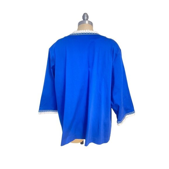 Bob Mackie Wearable Art Women's 3X Embroidered Blue Jacket - Picture 3 of 5